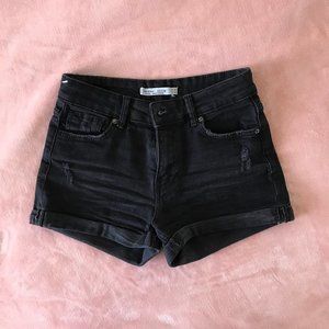 BERSHKA High Waisted Denim Shorts (US 2)